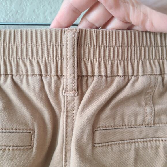 Talbots Jogger Pants SZ Medium Tan Khaki Cotton Lyocell Elastic Waist Pockets - Picture 6 of 12